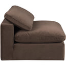  Manufacturer Color_Brown -- Comfy Brown Velvet Upholstered Modular Armless Chair IMAGE 5