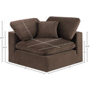  Manufacturer Color_Brown -- Comfy Brown Velvet Upholstered Modular Corner Chair IMAGE 12
