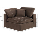 Meridian Comfy Brown Velvet Modular Corner Chair IMAGE 12