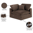  Manufacturer Color_Brown -- Comfy Brown Velvet Upholstered Modular Corner Chair IMAGE 13