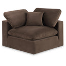  Manufacturer Color_Brown -- Comfy Brown Velvet Upholstered Modular Corner Chair IMAGE 1