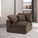  Manufacturer Color_Brown -- Comfy Brown Velvet Upholstered Modular Corner Chair IMAGE 2