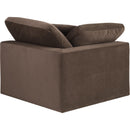 Manufacturer Color_Brown -- Comfy Brown Velvet Upholstered Modular Corner Chair IMAGE 3