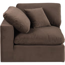  Manufacturer Color_Brown -- Comfy Brown Velvet Upholstered Modular Corner Chair IMAGE 4