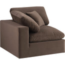  Manufacturer Color_Brown -- Comfy Brown Velvet Upholstered Modular Corner Chair IMAGE 7