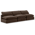  Manufacturer Color_Brown -- Comfy 117" Brown Velvet Upholstered 3 pc Armless Modular Sofa IMAGE 1