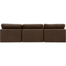  Manufacturer Color_Brown -- Comfy 117" Brown Velvet Upholstered 3 pc Armless Modular Sofa IMAGE 3