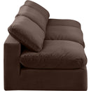 Manufacturer Color_Brown -- Comfy 117" Brown Velvet Upholstered 3 pc Armless Modular Sofa IMAGE 5