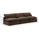  Manufacturer Color_Brown -- Comfy 117" Brown Velvet Upholstered 3 pc Armless Modular Sofa IMAGE 9