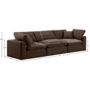  Manufacturer Color_Brown -- Comfy 119" Brown Velvet Upholstered 3 pc Modular Sofa IMAGE 10