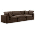  Manufacturer Color_Brown -- Comfy 119" Brown Velvet Upholstered 3 pc Modular Sofa IMAGE 1