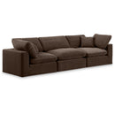  Manufacturer Color_Brown -- Comfy 119" Brown Velvet Upholstered 3 pc Modular Sofa IMAGE 1