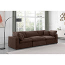  Manufacturer Color_Brown -- Comfy 119" Brown Velvet Upholstered 3 pc Modular Sofa IMAGE 2