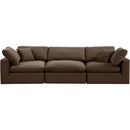  Manufacturer Color_Brown -- Comfy 119" Brown Velvet Upholstered 3 pc Modular Sofa IMAGE 4