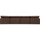 Manufacturer Color_Brown -- Comfy 156" Brown Velvet Upholstered 4 pc Armless Modular Sofa IMAGE 3