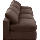  Manufacturer Color_Brown -- Comfy 156" Brown Velvet Upholstered 4 pc Armless Modular Sofa IMAGE 5