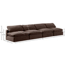  Manufacturer Color_Brown -- Comfy 156" Brown Velvet Upholstered 4 pc Armless Modular Sofa IMAGE 9