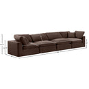  Manufacturer Color_Brown -- Comfy 158" Brown Velvet Upholstered 4 pc Modular Sofa IMAGE 10