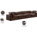  Manufacturer Color_Brown -- Comfy 158" Brown Velvet Upholstered 4 pc Modular Sofa IMAGE 11