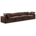  Manufacturer Color_Brown -- Comfy 158" Brown Velvet Upholstered 4 pc Modular Sofa IMAGE 1