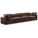  Manufacturer Color_Brown -- Comfy 158" Brown Velvet Upholstered 4 pc Modular Sofa IMAGE 1
