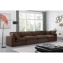  Manufacturer Color_Brown -- Comfy 158" Brown Velvet Upholstered 4 pc Modular Sofa IMAGE 2