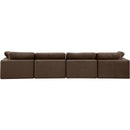  Manufacturer Color_Brown -- Comfy 158" Brown Velvet Upholstered 4 pc Modular Sofa IMAGE 3