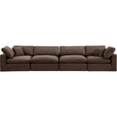  Manufacturer Color_Brown -- Comfy 158" Brown Velvet Upholstered 4 pc Modular Sofa IMAGE 4