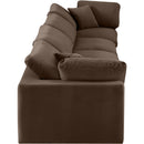  Manufacturer Color_Brown -- Comfy 158" Brown Velvet Upholstered 4 pc Modular Sofa IMAGE 5