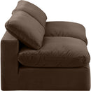  Manufacturer Color_Brown -- Comfy 78" Brown Velvet Upholstered 2 pc Armless Modular Loveseat IMAGE 5