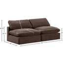  Manufacturer Color_Brown -- Comfy 78" Brown Velvet Upholstered 2 pc Armless Modular Loveseat IMAGE 9