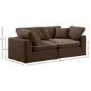  Manufacturer Color_Brown -- Comfy 80" Brown Velvet Upholstered 2 pc Modular Loveseat IMAGE 10