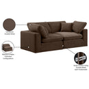  Manufacturer Color_Brown -- Comfy 80" Brown Velvet Upholstered 2 pc Modular Loveseat IMAGE 11