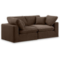  Manufacturer Color_Brown -- Comfy 80" Brown Velvet Upholstered 2 pc Modular Loveseat IMAGE 1