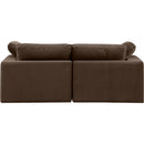  Manufacturer Color_Brown -- Comfy 80" Brown Velvet Upholstered 2 pc Modular Loveseat IMAGE 3