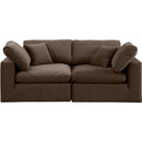  Manufacturer Color_Brown -- Comfy 80" Brown Velvet Upholstered 2 pc Modular Loveseat IMAGE 4