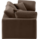  Manufacturer Color_Brown -- Comfy 80" Brown Velvet Upholstered 2 pc Modular Loveseat IMAGE 5