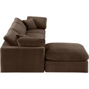 Manufacturer Color_Brown -- Comfy 119" Brown Velvet Upholstered 4 pc Modular Sectional IMAGE 10