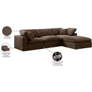  Manufacturer Color_Brown -- Comfy 119" Brown Velvet Upholstered 4 pc Modular Sectional IMAGE 16