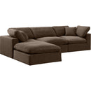 Manufacturer Color_Brown -- Comfy 119" Brown Velvet Upholstered 4 pc Modular Sectional IMAGE 2