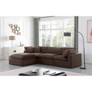  Manufacturer Color_Brown -- Comfy 119" Brown Velvet Upholstered 4 pc Modular Sectional IMAGE 3