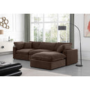  Manufacturer Color_Brown -- Comfy 119" Brown Velvet Upholstered 4 pc Modular Sectional IMAGE 4