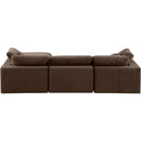  Manufacturer Color_Brown -- Comfy 119" Brown Velvet Upholstered 4 pc Modular Sectional IMAGE 5
