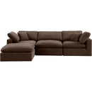  Manufacturer Color_Brown -- Comfy 119" Brown Velvet Upholstered 4 pc Modular Sectional IMAGE 7