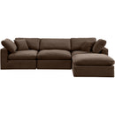  Manufacturer Color_Brown -- Comfy 119" Brown Velvet Upholstered 4 pc Modular Sectional IMAGE 8