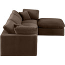  Manufacturer Color_Brown -- Comfy 119" Brown Velvet Upholstered 4 pc Modular Sectional IMAGE 9