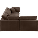  Manufacturer Color_Brown -- Comfy 119" Brown Velvet Upholstered 4 pc Modular Sectional IMAGE 10