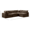  Manufacturer Color_Brown -- Comfy 119" Brown Velvet Upholstered 4 pc Modular Sectional IMAGE 15