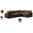  Manufacturer Color_Brown -- Comfy 119" Brown Velvet Upholstered 4 pc Modular Sectional IMAGE 16