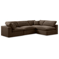  Manufacturer Color_Brown -- Comfy 119" Brown Velvet Upholstered 4 pc Modular Sectional IMAGE 1